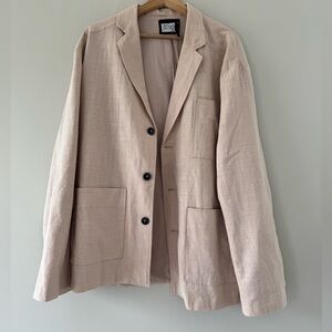 ASOS Reclaimed Vintage Mauve Pink Relaxed Fit Suit Sports Coat Jacket 44” Linen